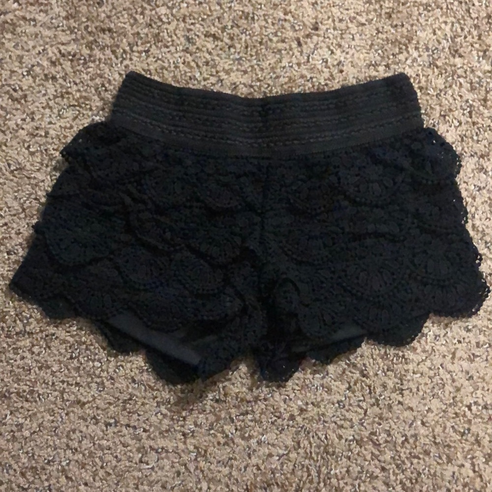 Black lace shorts